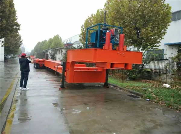 Front Loading Lowboy Trailer With Wood Floor