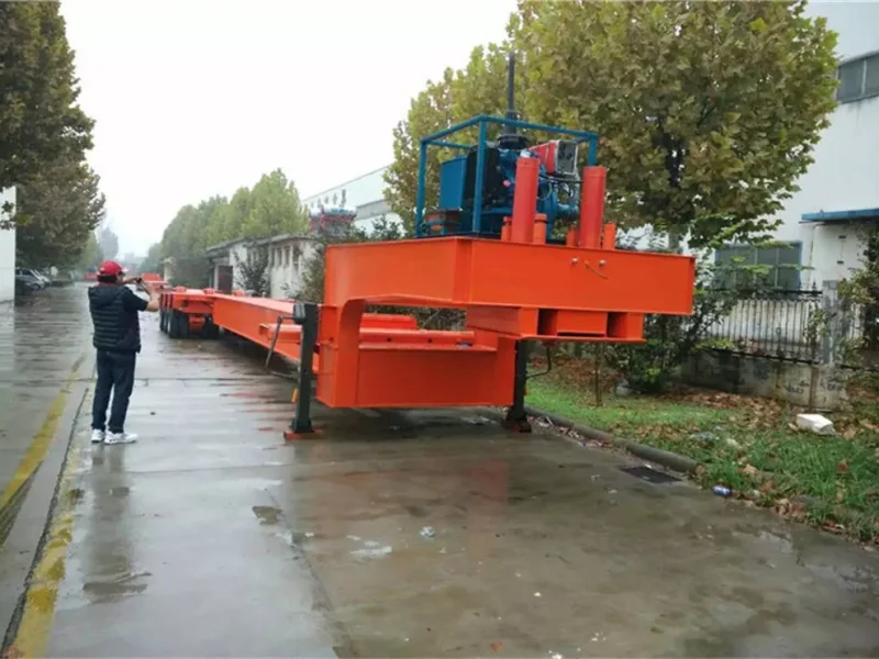 Front Loading Lowboy Trailer With Wood Floor