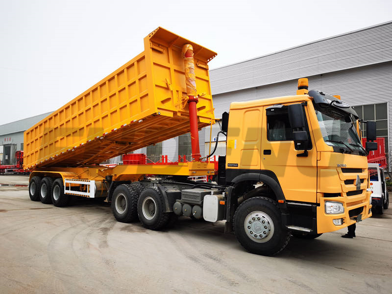 3 axles end tipper trailer