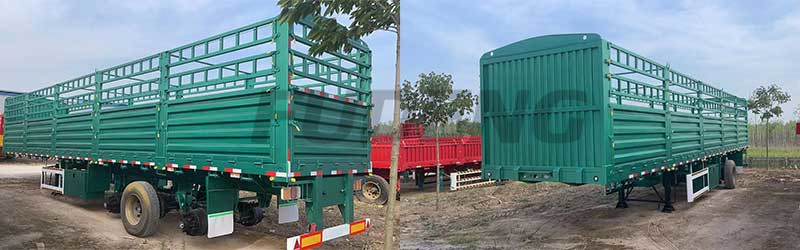 3 axles fence cargo semi trailer