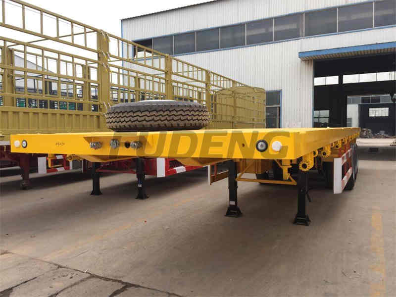 3 Axle 40 Feet Flatbed Semi Trailer How To Prevent Tyre Blowout