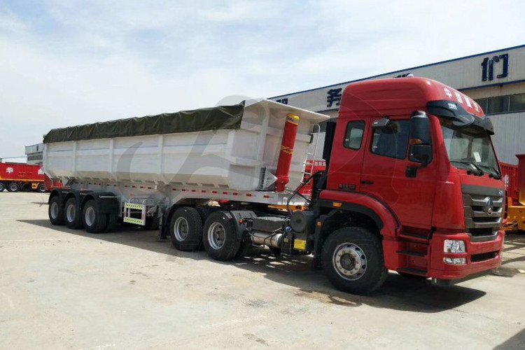 Fuwa axles 28 cubic meter U shape end dumper semi trailer