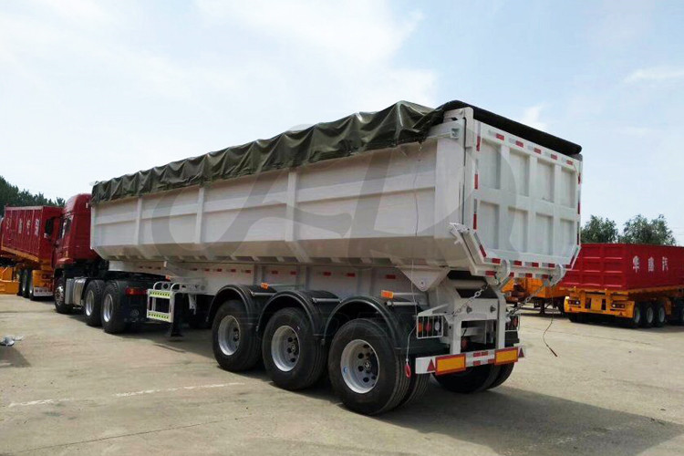 Fuwa axles 28 cubic meter U shape end dumper semi trailer