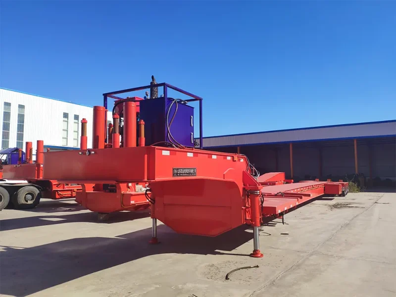 Heavy duty Chinese bridge transport hydraulic extendable lowbed truck trailer
