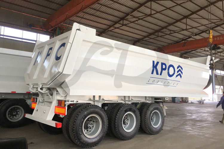 3 axles 25cubic U shape rear tipper semi trailers with HYVA Cylinder