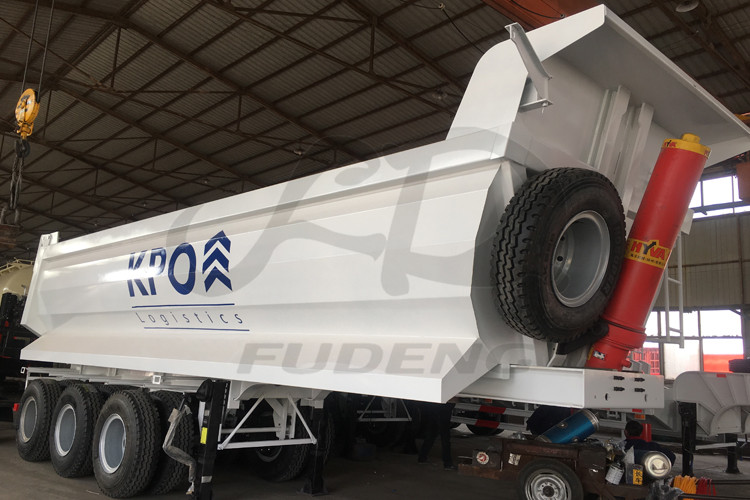 3 axles 25cubic U shape rear tipper semi trailers with HYVA Cylinder