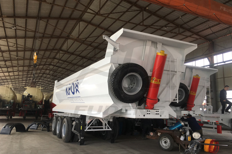 3 axles 25cubic U shape rear tipper semi trailers with HYVA Cylinder