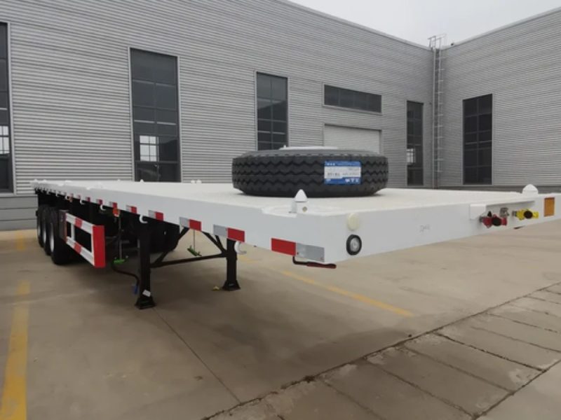 3 Axles Lowbed Semi-Trailer rear view