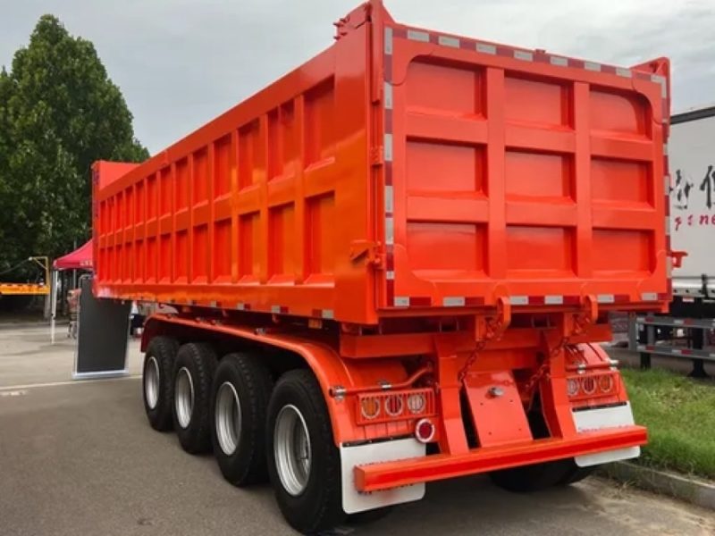 4 Axles Rectangular Rear Dump Semi-Trailer