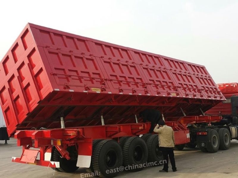 3 Axles Side Dump Semi-Trailer side view
