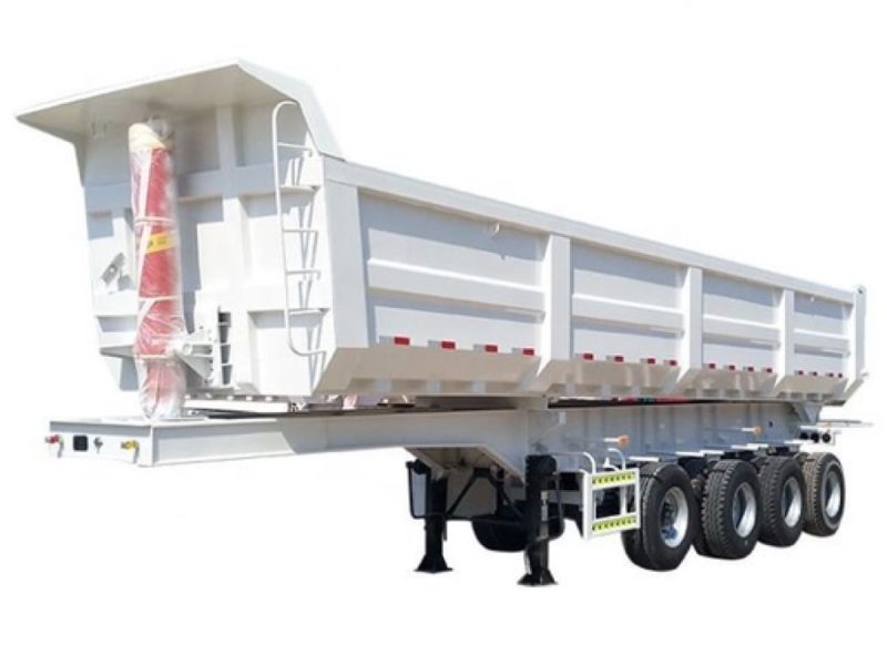 U-Shape Rear Dump Semi-Trailer dumping