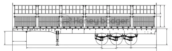 3 Axles 40ton Fence Semi Trailer for Sale - 图片 2