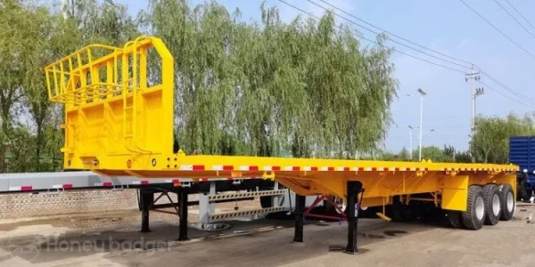 3 Axle 40 Ton Flatbed Semi Trailer - 图片 4