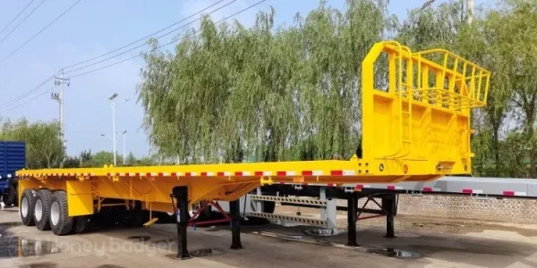 3 Axle 40 Ton Flatbed Semi Trailer - 图片 5