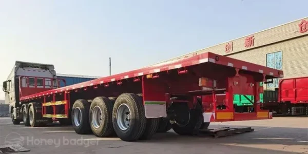 3 Axle 60 Ton Flatbed Semi Trailer - 图片 3