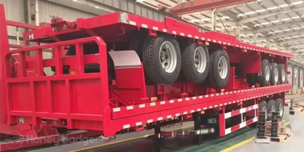 3 Axle 60 Ton Flatbed Semi Trailer - 图片 8