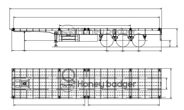 40 Foot Flatbed Tri Axle Trailer - 图片 2