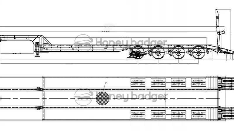 Alternative view of 4 Axle 60/70/75/80 Ton Lowboy Trailers for Sale