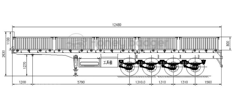 Alternative view of 4 Axle Sidewall Semi Trailer